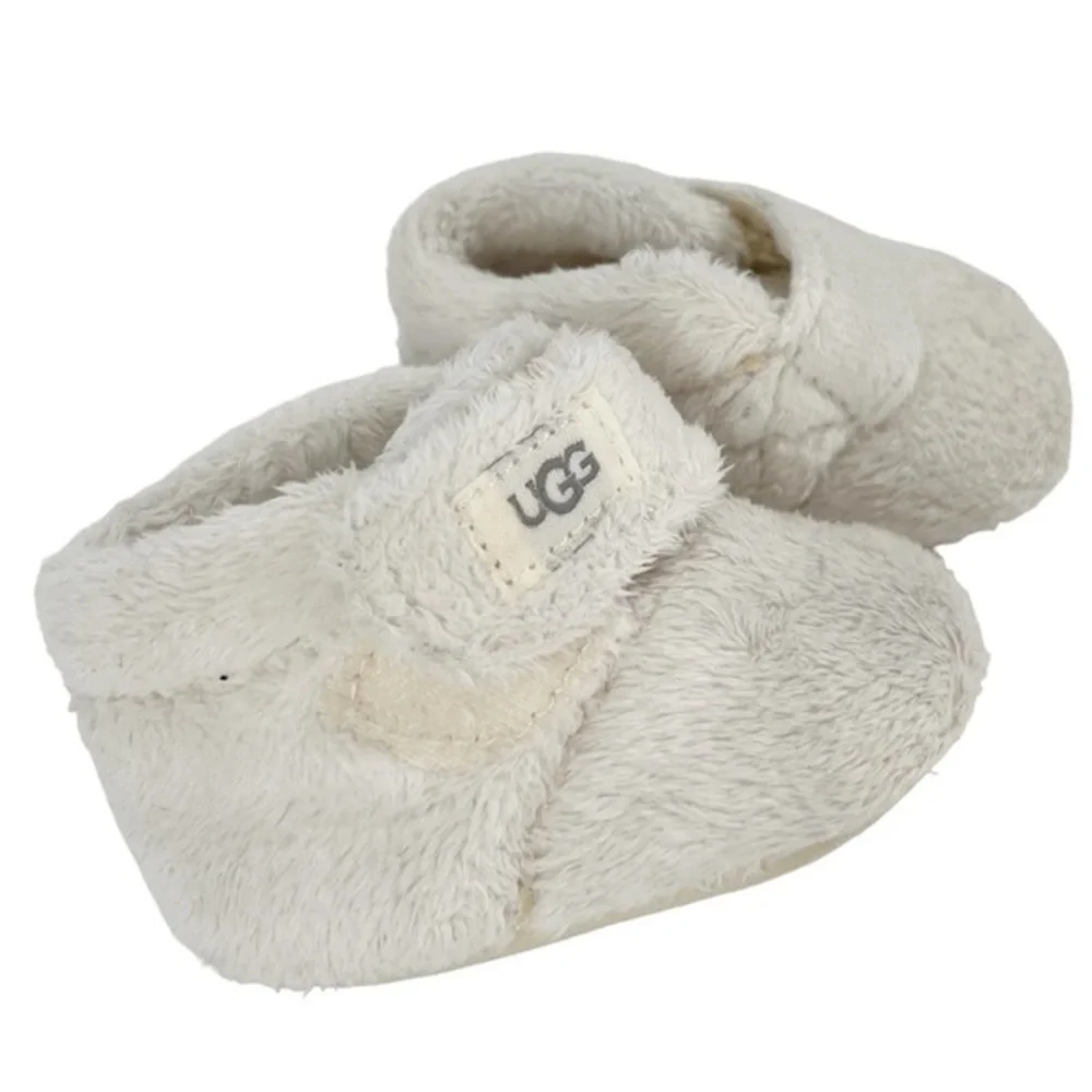 UGG Bixbee Vanilla Cream Curly Fleece Infant Baby Bootie Slipper Crib Shoe